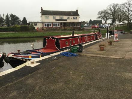 Collecting our newly painted boat LEDRA : Alan at Norbury Junction (Taken on Saturday 1st July 2017)<br />
