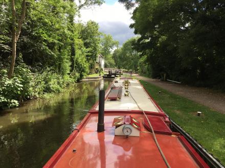 Approaching Whittington Lock : Alan at Whittington Lock No 10 (Taken on Sunday 25th June 2017)<br />